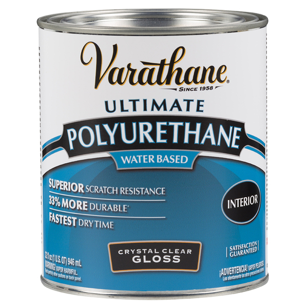 Rust-Oleum 1 Qt Crystal Clear Varathane WaterBased Interior Polyurethane Gloss 200041H